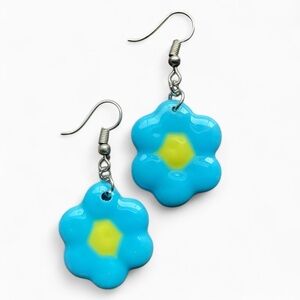 Blue and Yellow Flower Earrings | Artisan